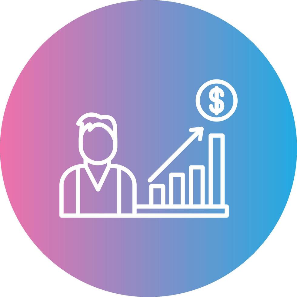 Commerce Career Line Gradient Circle Icon vector