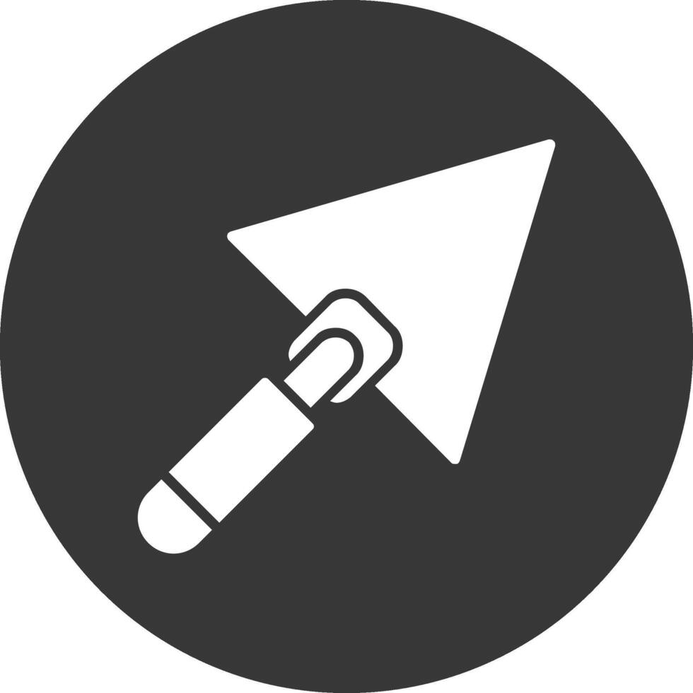 Cement Trowel Glyph Inverted Icon vector