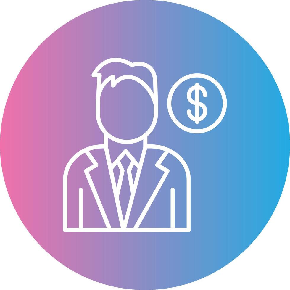 Marketer Line Gradient Circle Icon vector