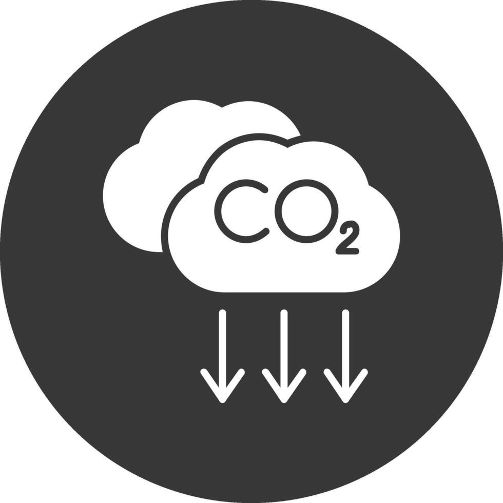 icono de glifo de co2 invertido vector