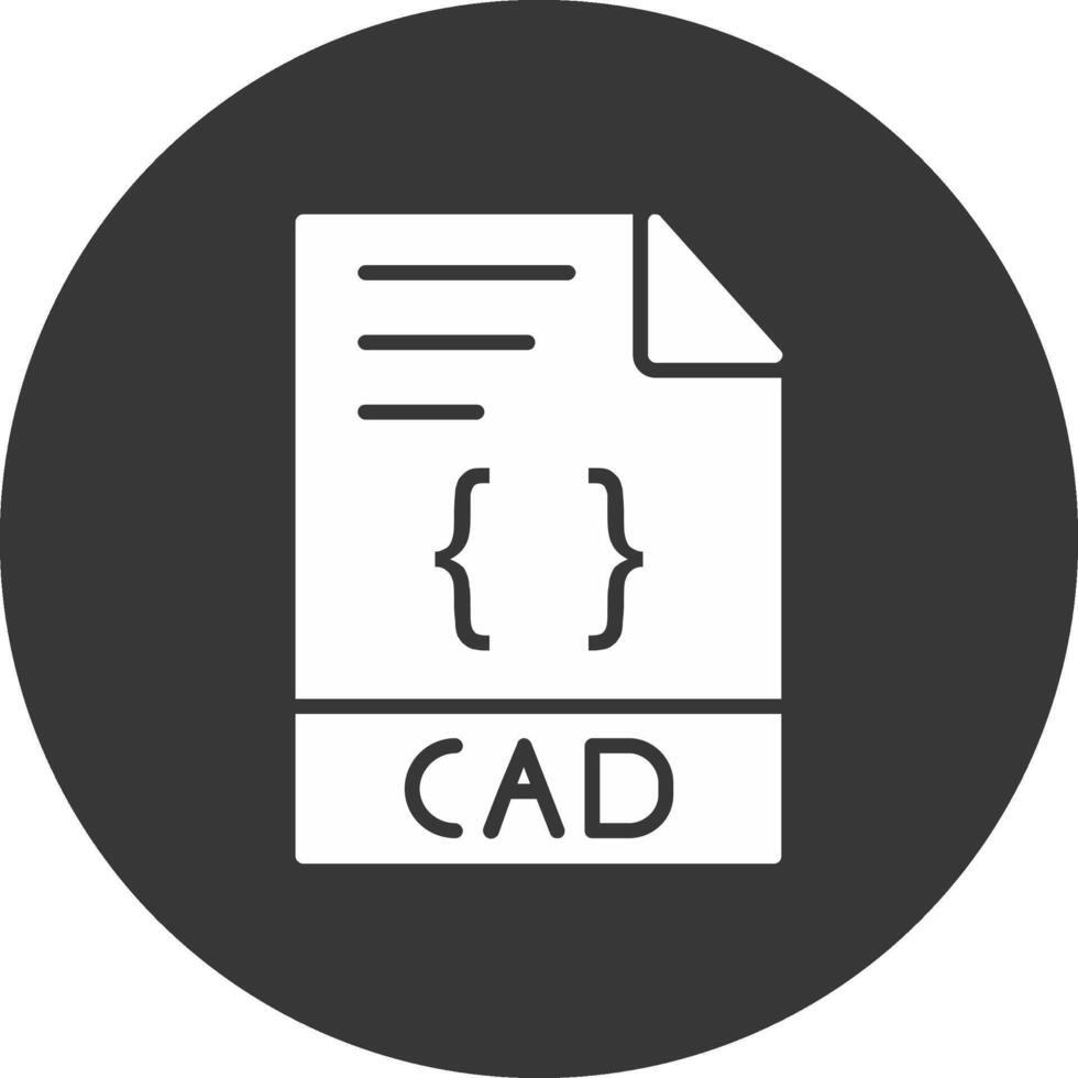 icono de glifo de cad invertido vector