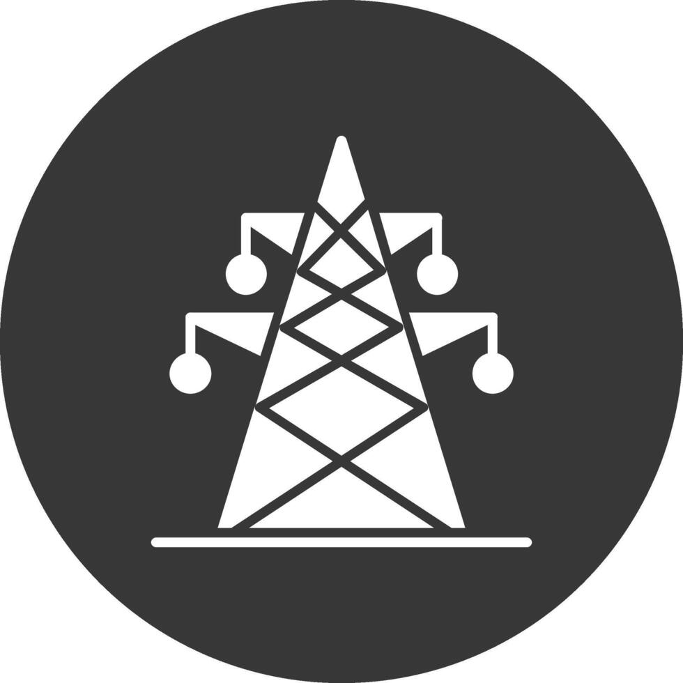 Electric Tower Glyph Inverted Icon vector
