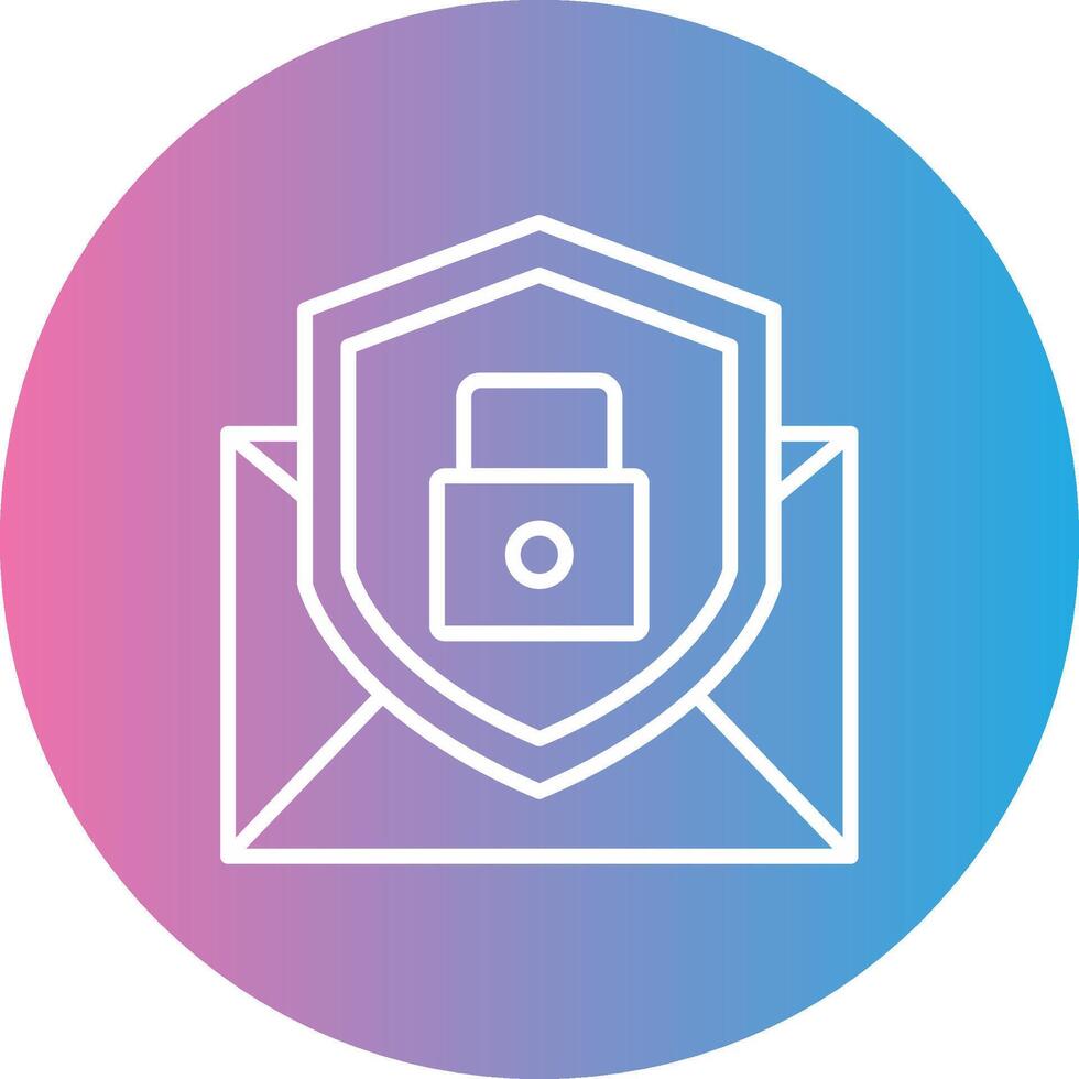 Email Protection Line Gradient Circle Icon vector