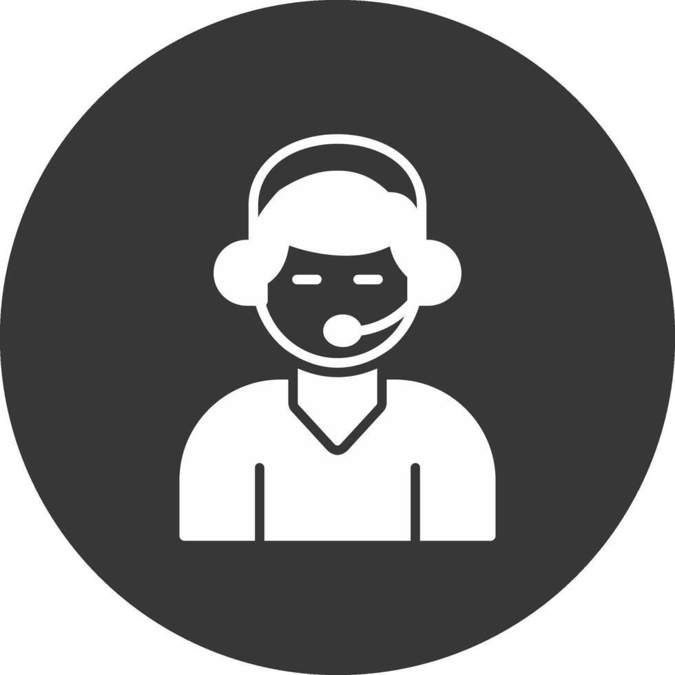 Customer Support Glyph Inverted Icon vector