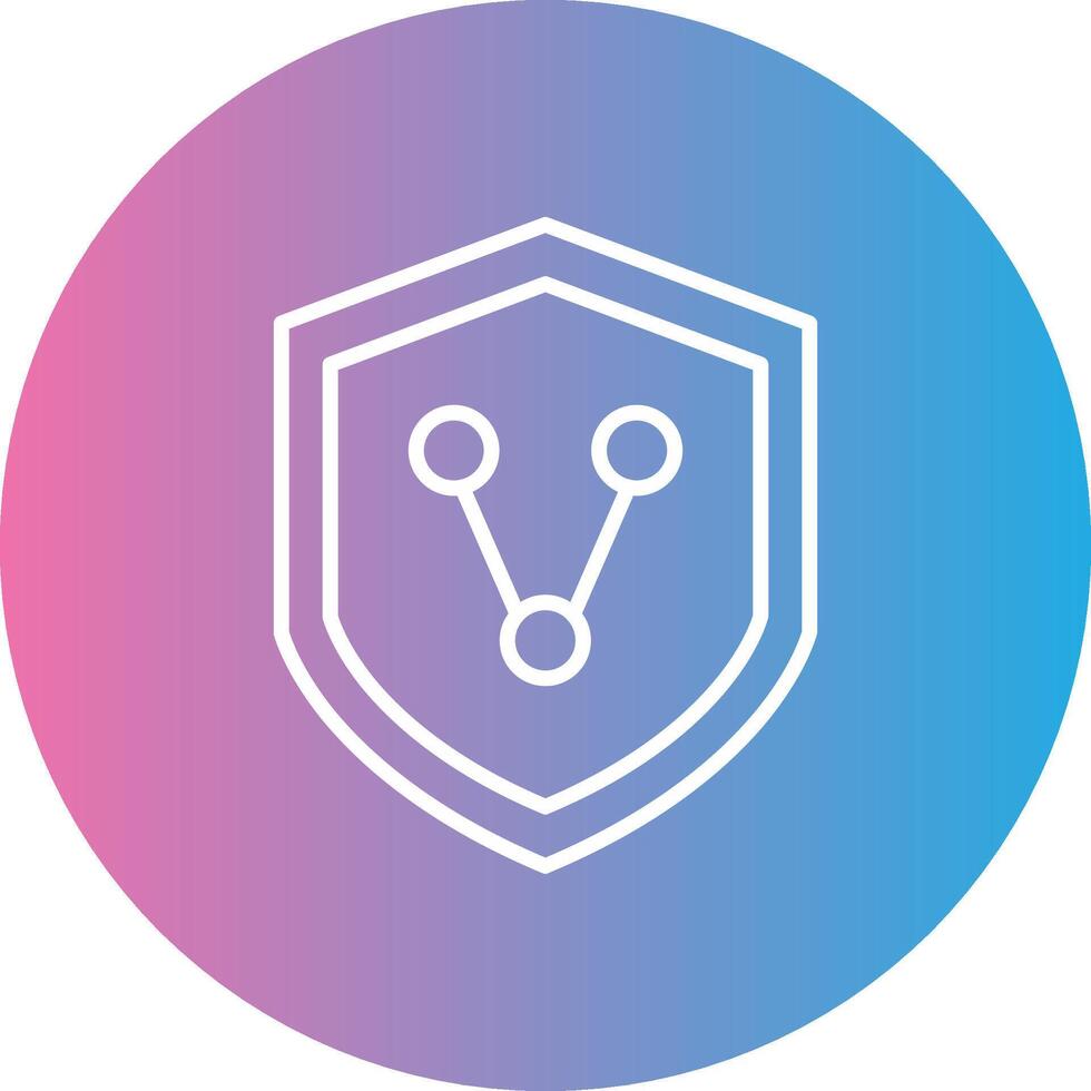 Connect Security Line Gradient Circle Icon vector