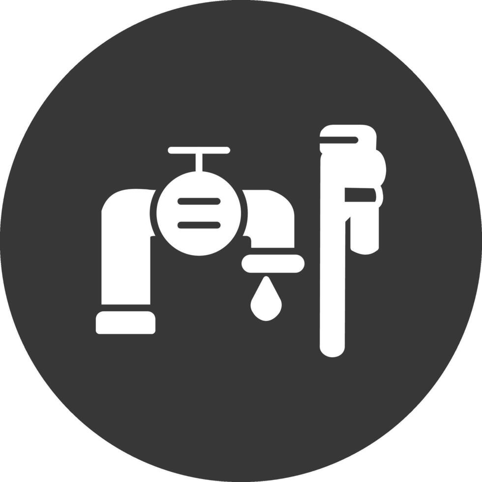 Plumbing installation Glyph Inverted Icon vector