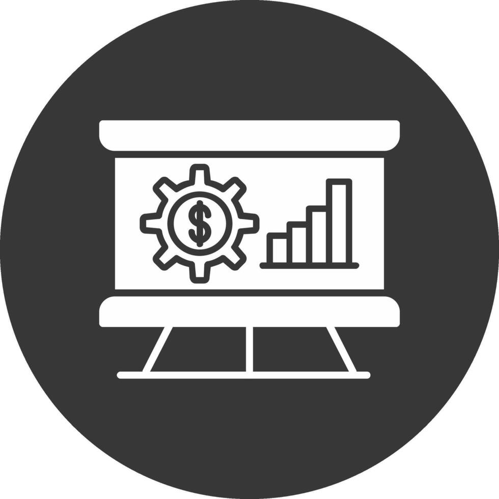 Money Analytics Glyph Inverted Icon vector