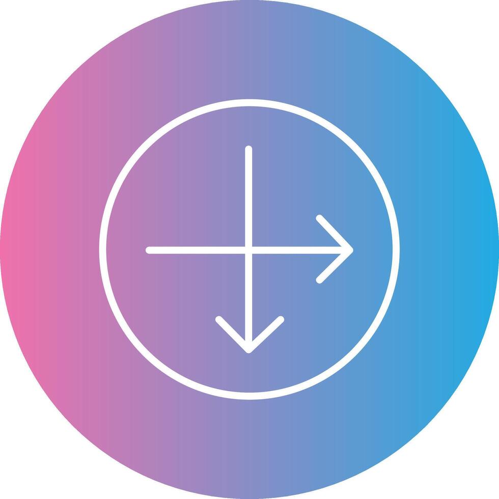Intersect Line Gradient Circle Icon vector