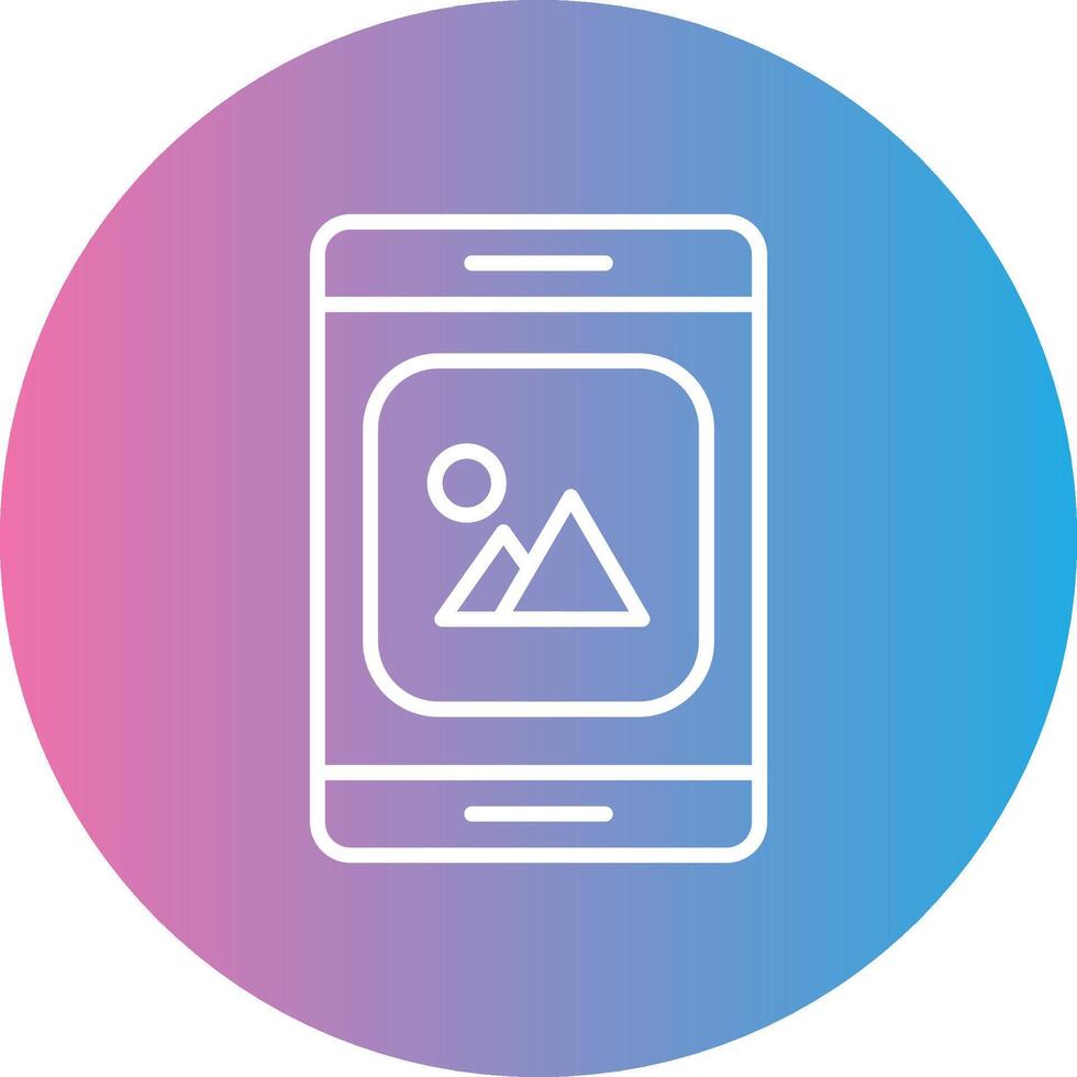Mobile App Line Gradient Circle Icon vector