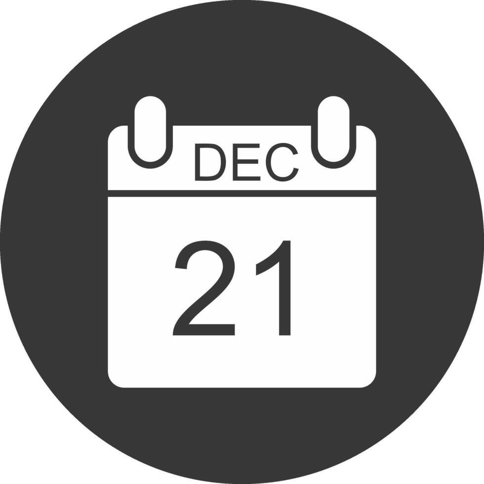 December Glyph Inverted Icon vector