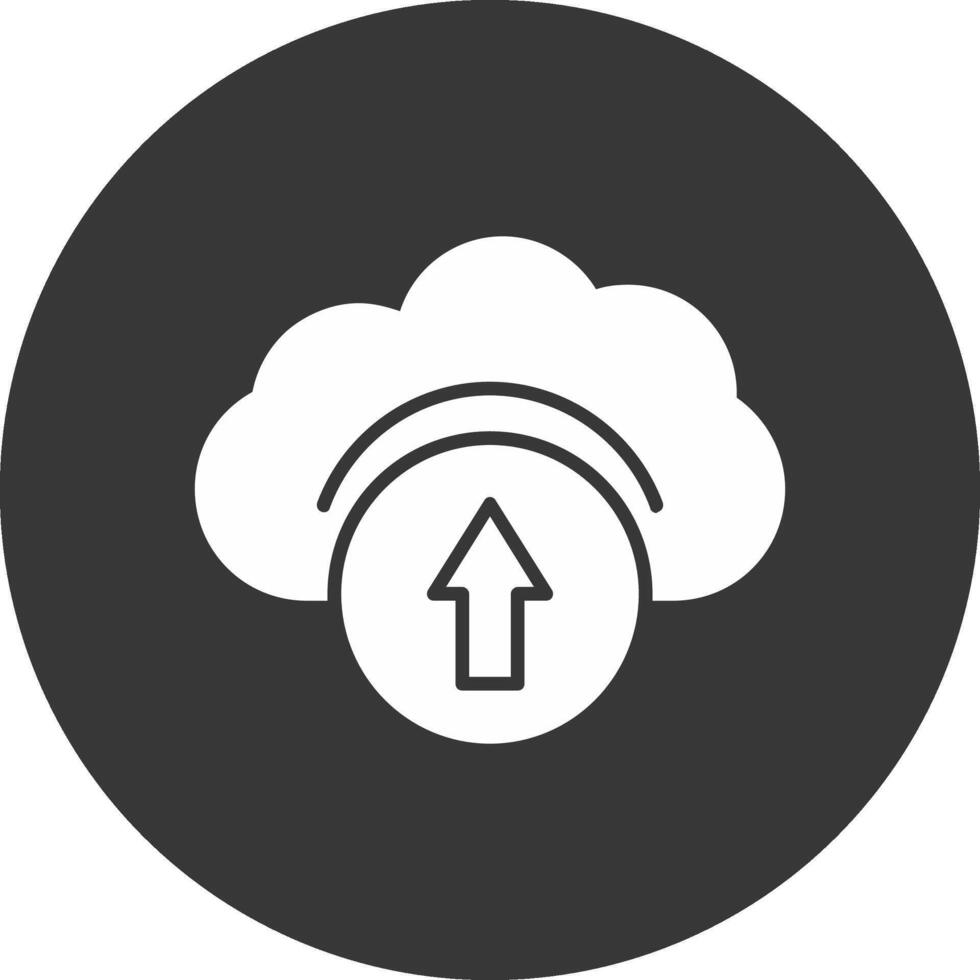 Cloud Drive Glyph Inverted Icon vector