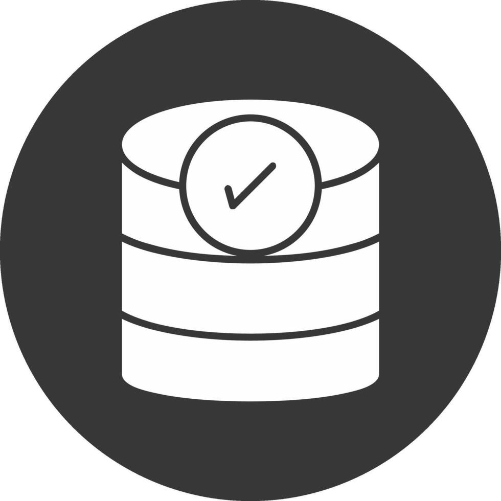 Database Glyph Inverted Icon vector
