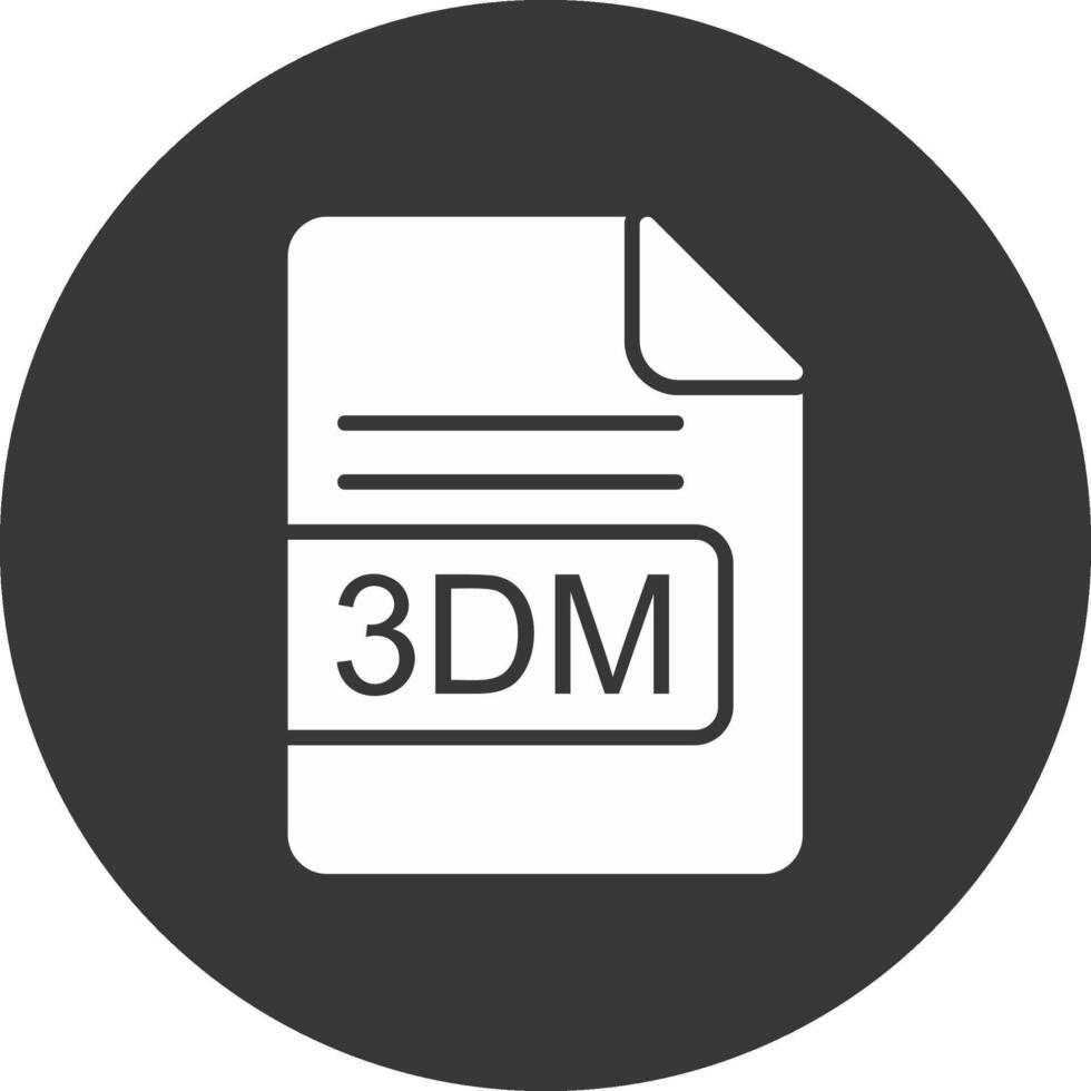 3DM File Format Glyph Inverted Icon vector