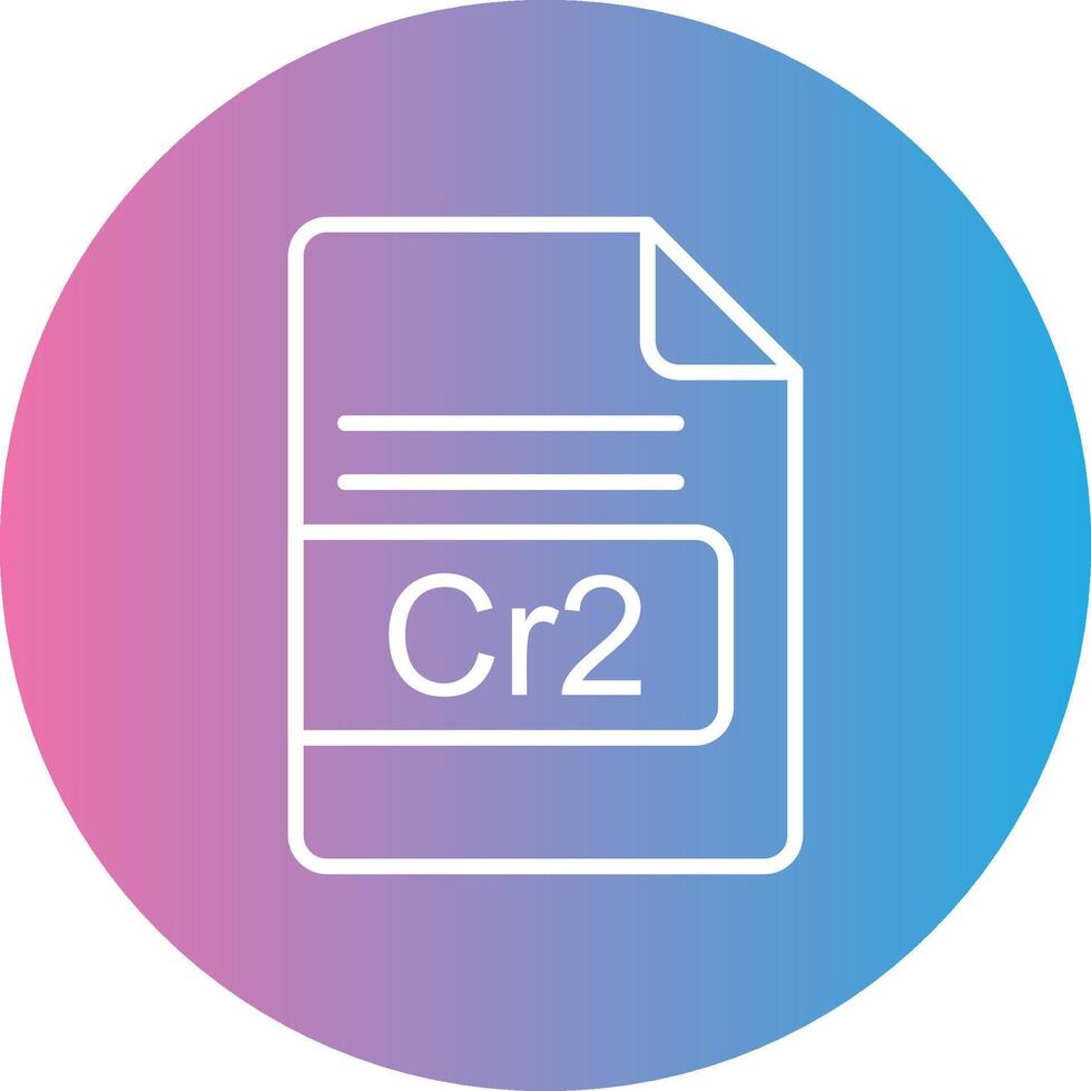 cr2 archivo formato línea degradado circulo icono vector