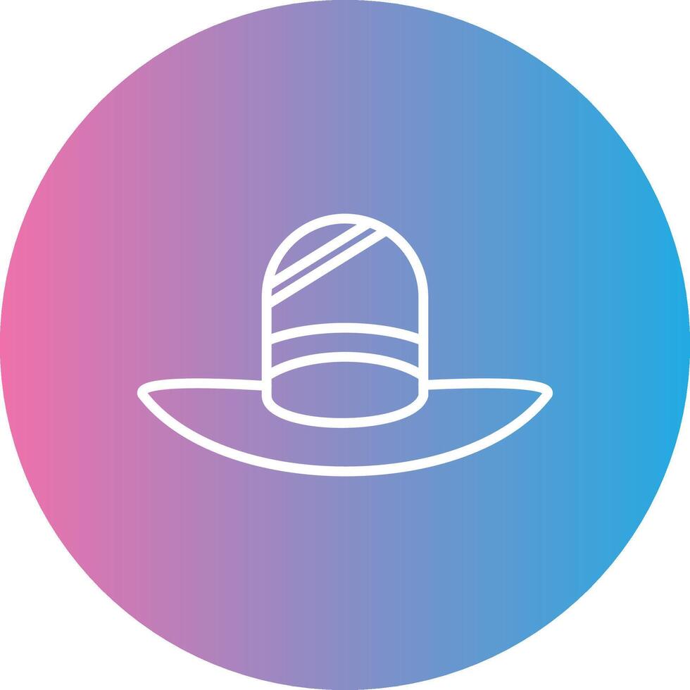 Hat Line Gradient Circle Icon vector