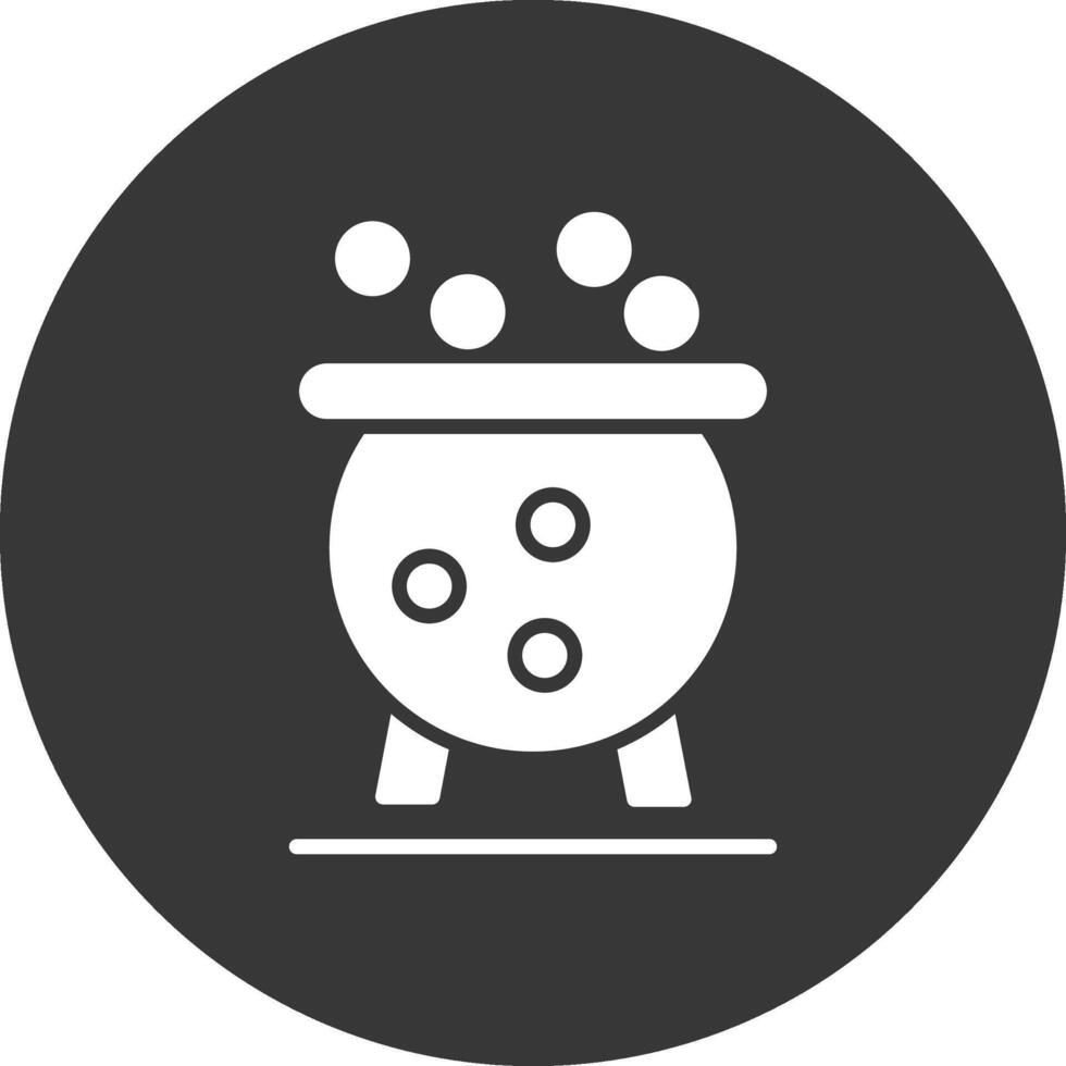Cauldron Glyph Inverted Icon vector