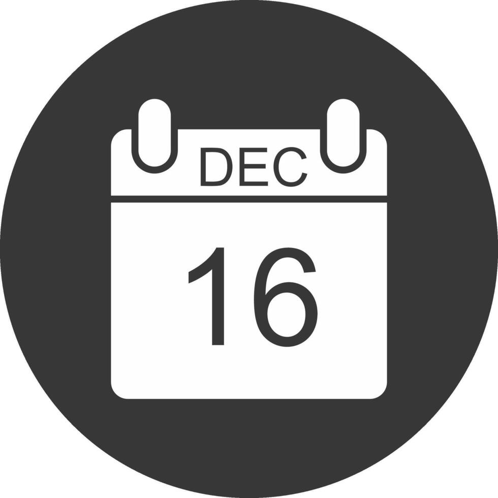 December Glyph Inverted Icon vector