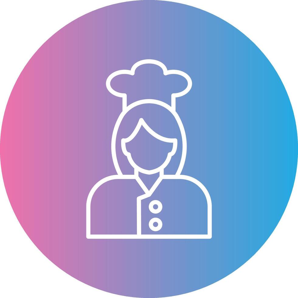 Chef Line Gradient Circle Icon vector