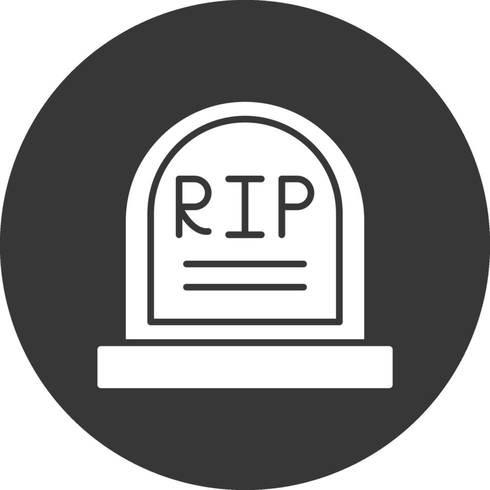 cementerio glifo invertido icono vector