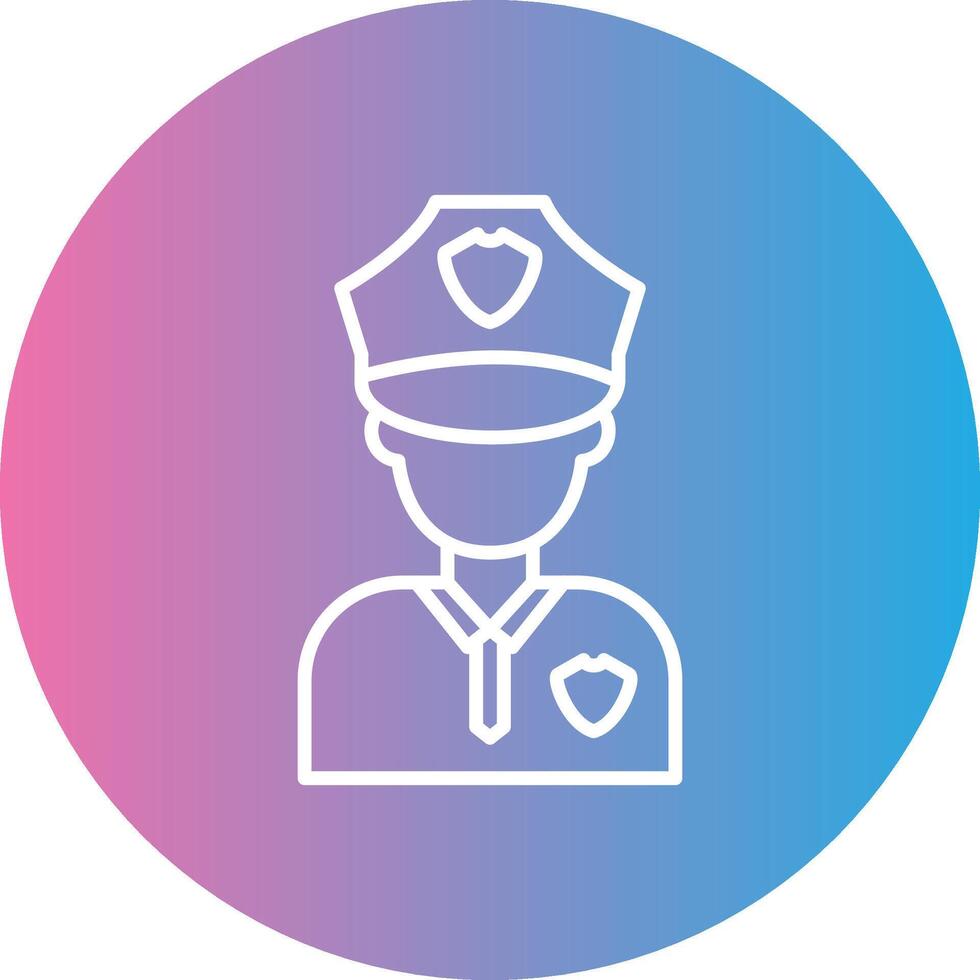 Police Man Line Gradient Circle Icon vector