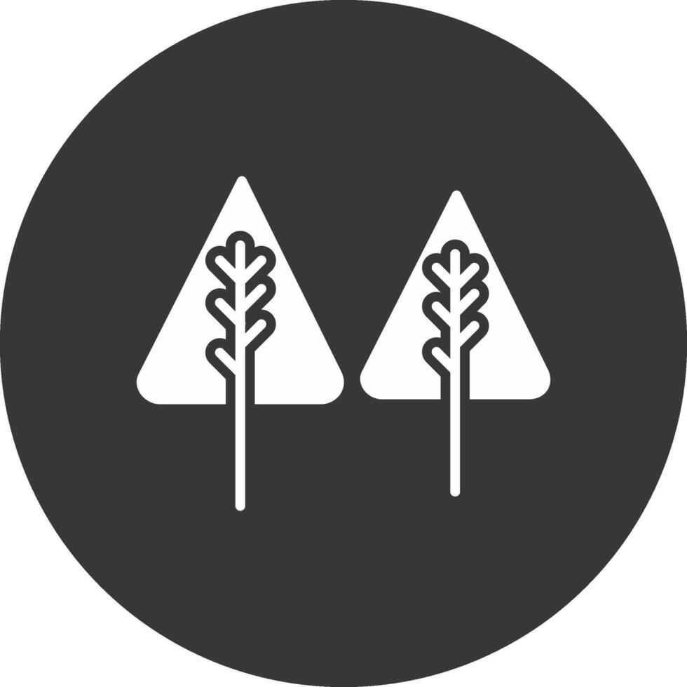 Pine Glyph Inverted Icon vector