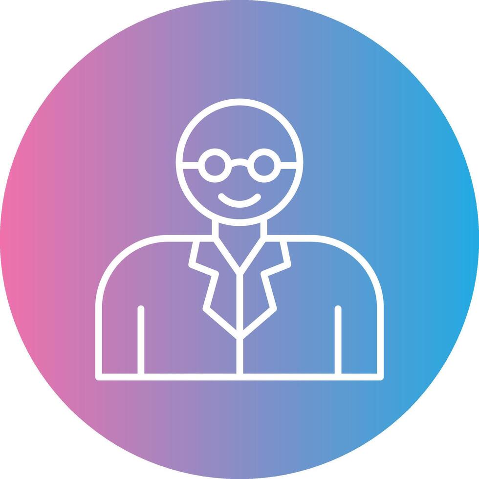 Professor Line Gradient Circle Icon vector