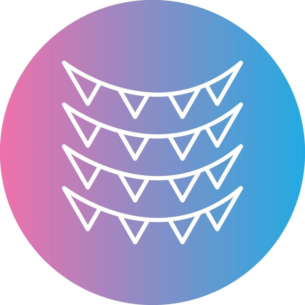 Celebration Flag Line Gradient Circle Icon vector