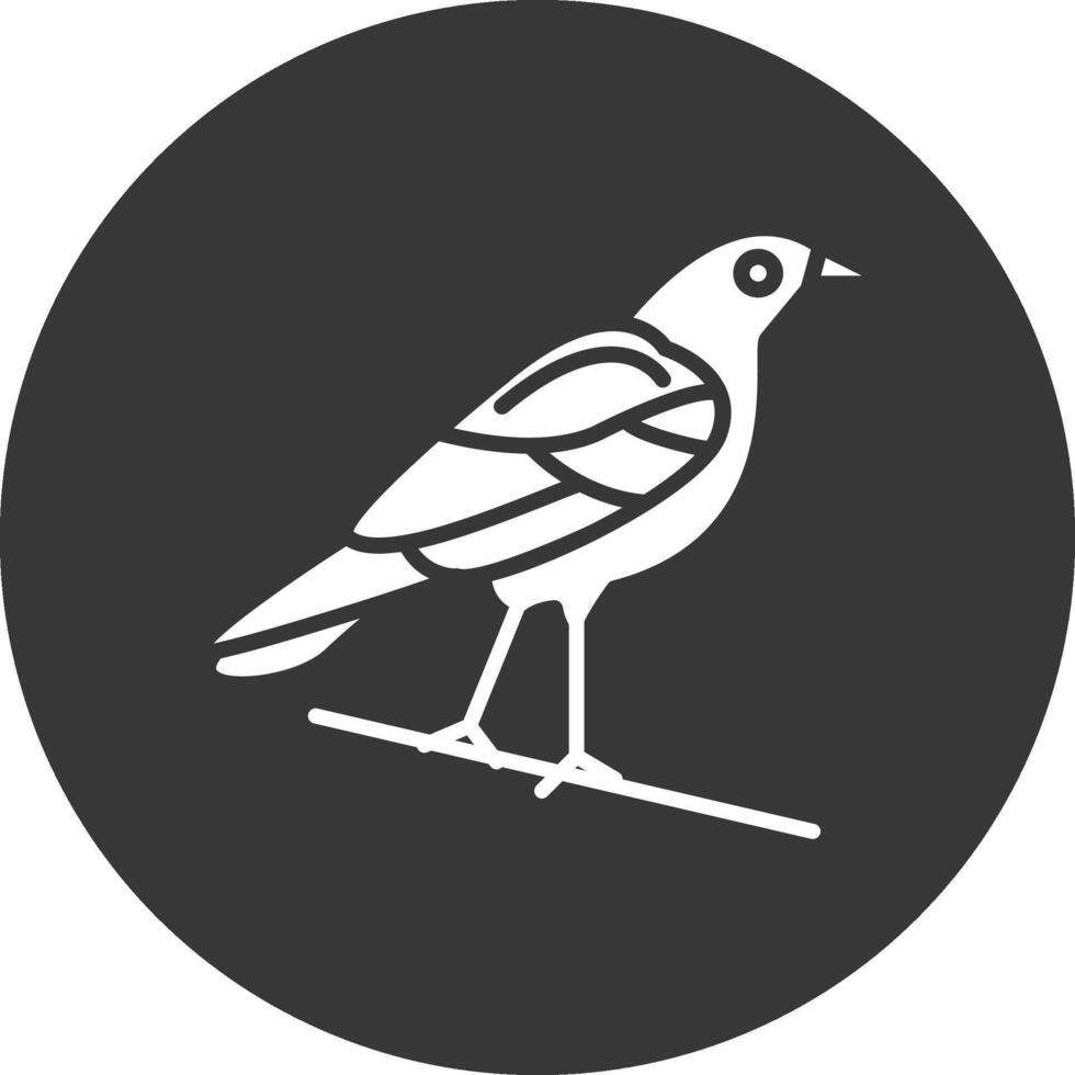 Crow Glyph Inverted Icon vector