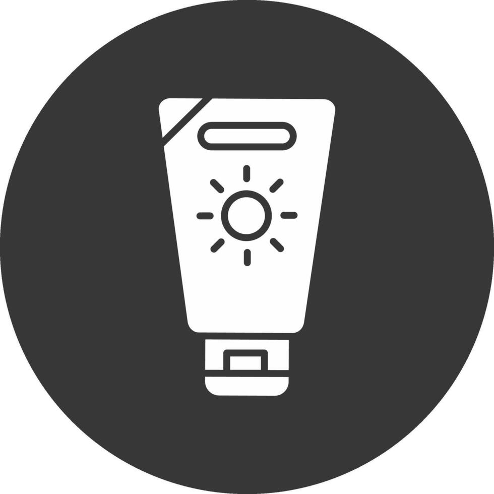 Sun Protection Glyph Inverted Icon vector