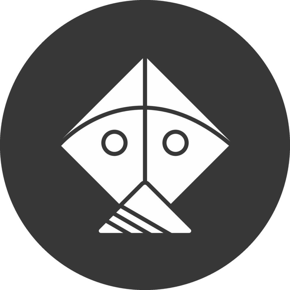 Kite Glyph Inverted Icon vector