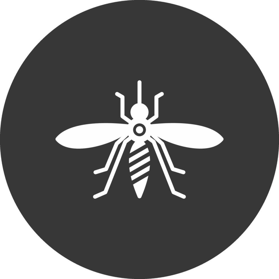 Mosquito Glyph Inverted Icon vector