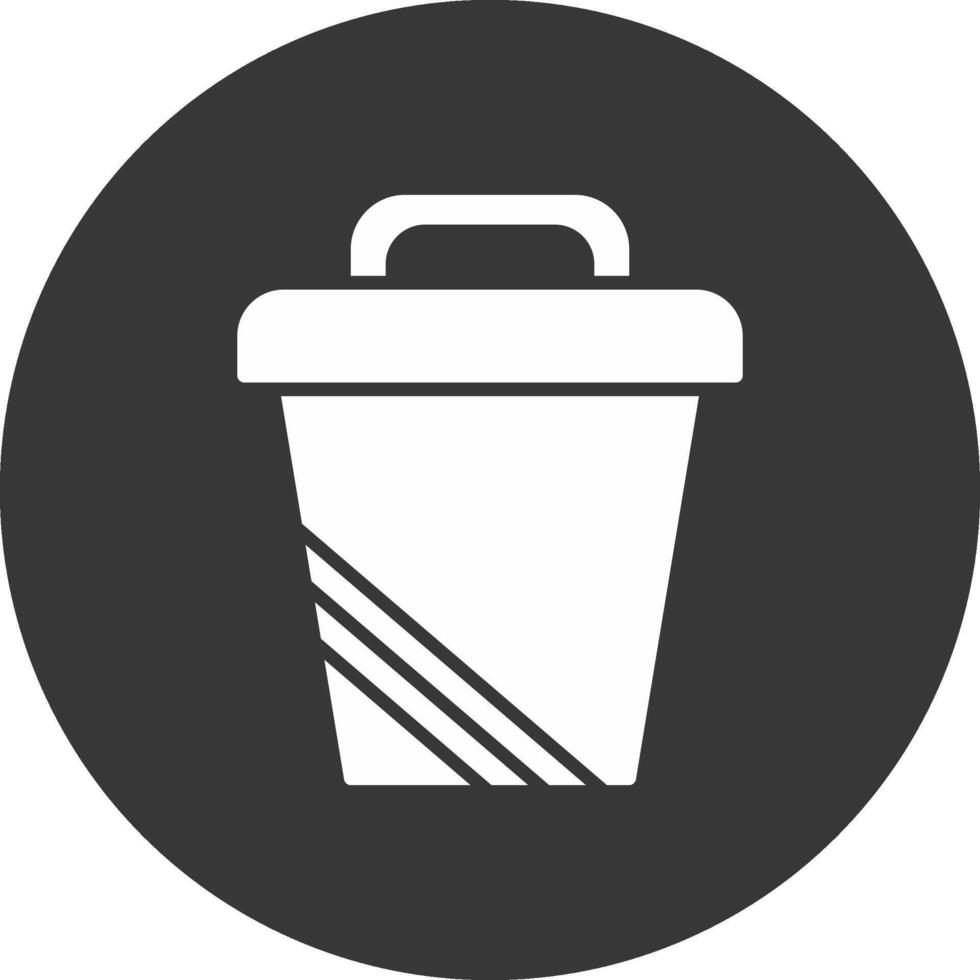 Trash Can Glyph Inverted Icon vector