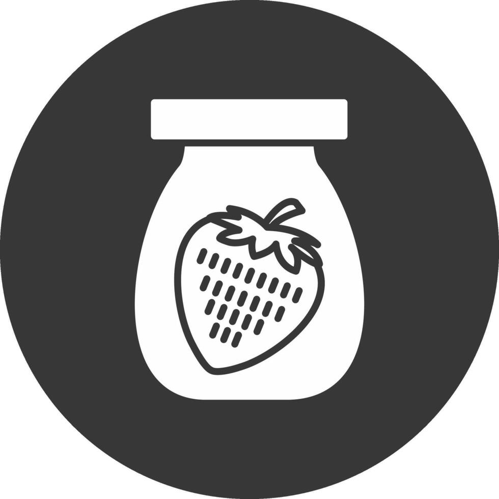 Jar Glyph Inverted Icon vector