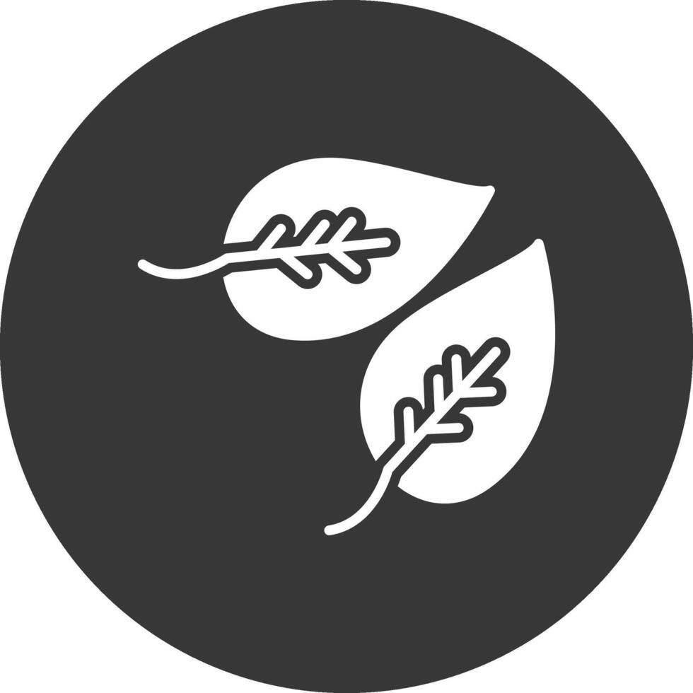 Leaf Glyph Inverted Icon vector