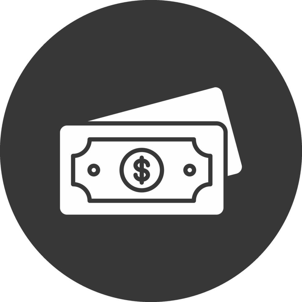 Dollar Glyph Inverted Icon vector