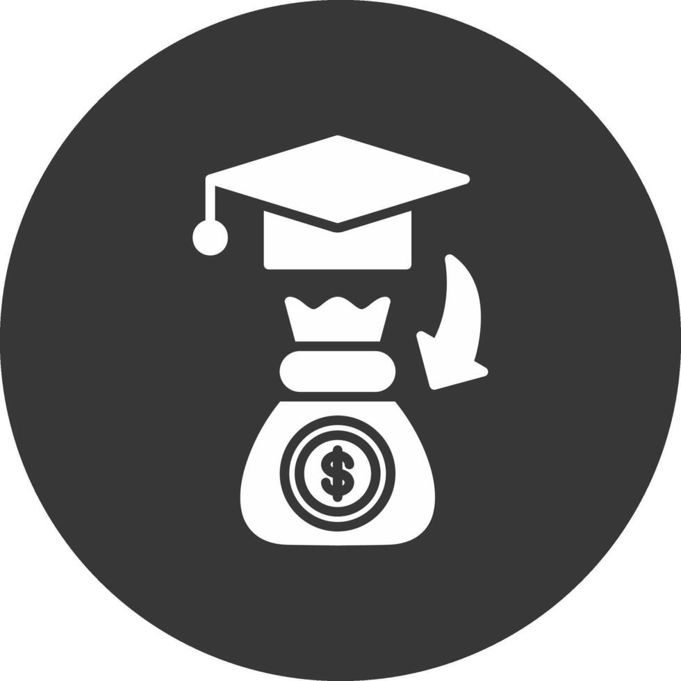 Scholarship Glyph Inverted Icon vector
