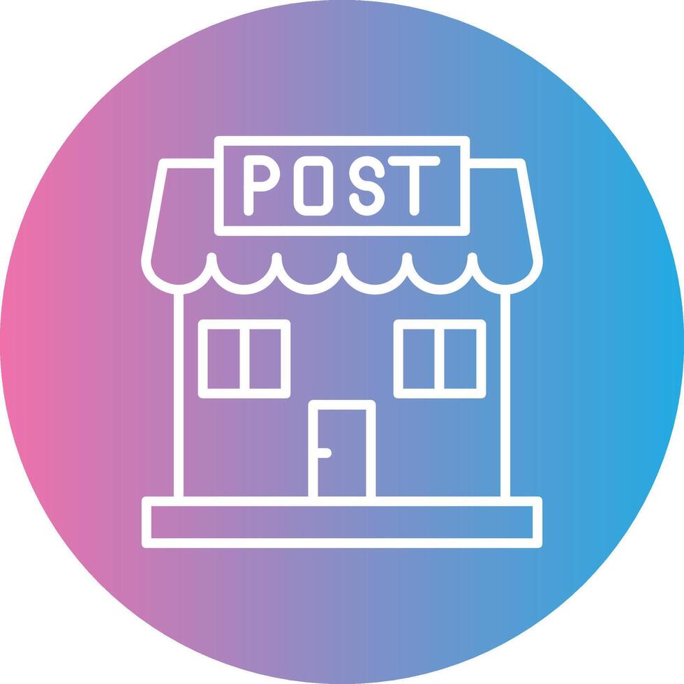 Post Office Line Gradient Circle Icon vector