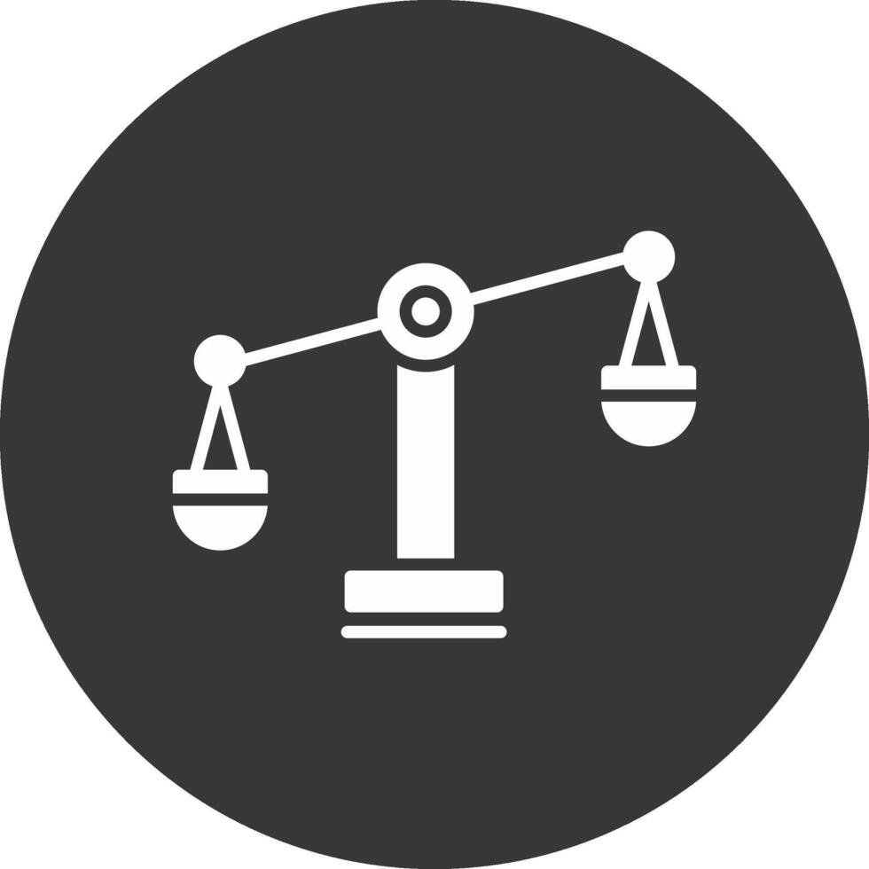 Balance Scale Glyph Inverted Icon vector