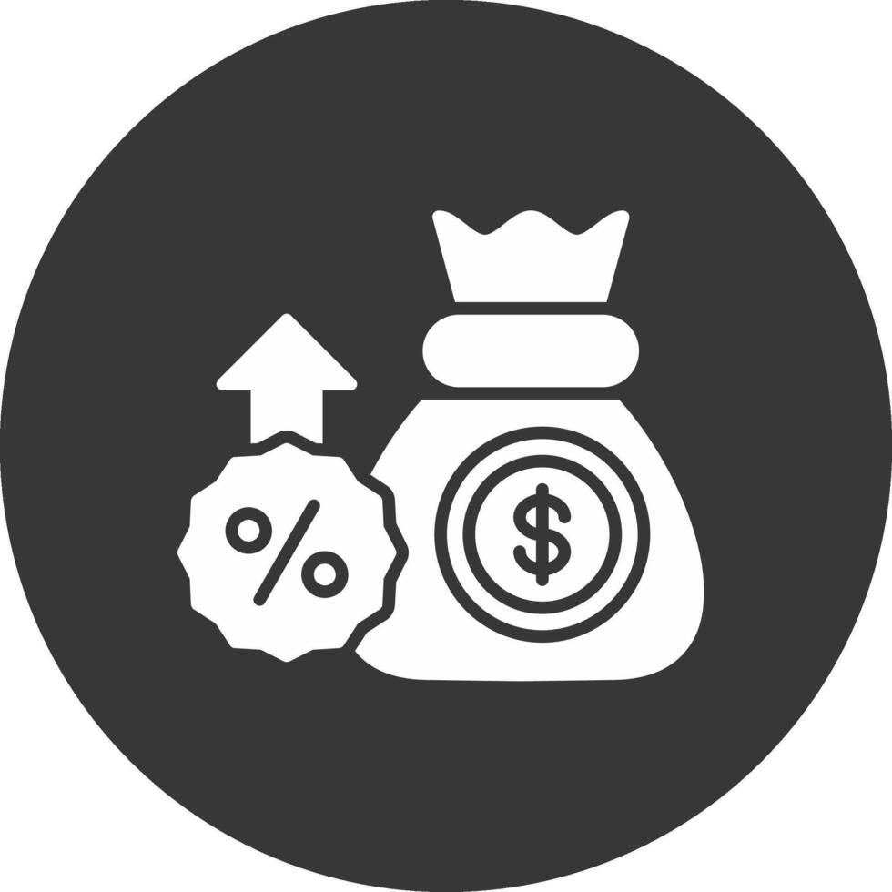 Profits Glyph Inverted Icon vector