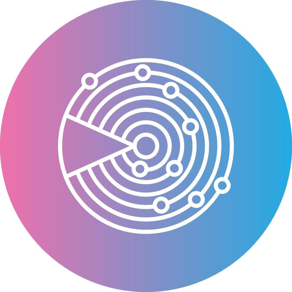 Sonar Line Gradient Circle Icon vector