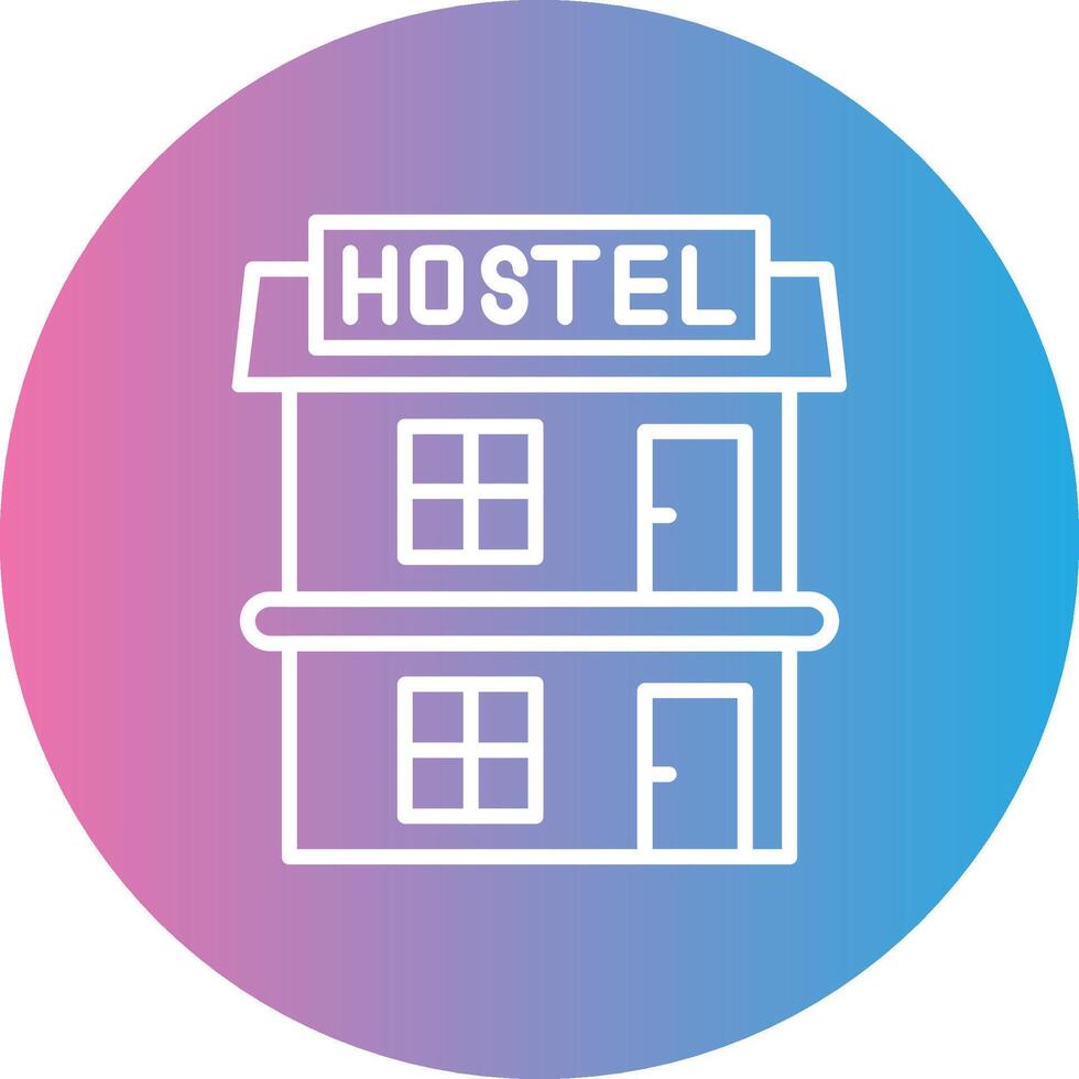 Hostal línea degradado circulo icono vector