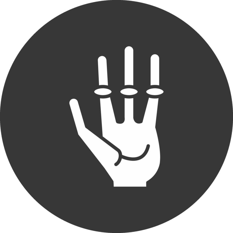 Alien Hand Glyph Inverted Icon vector