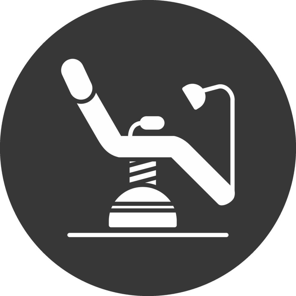Dentist Chair Glyph Inverted Icon vector