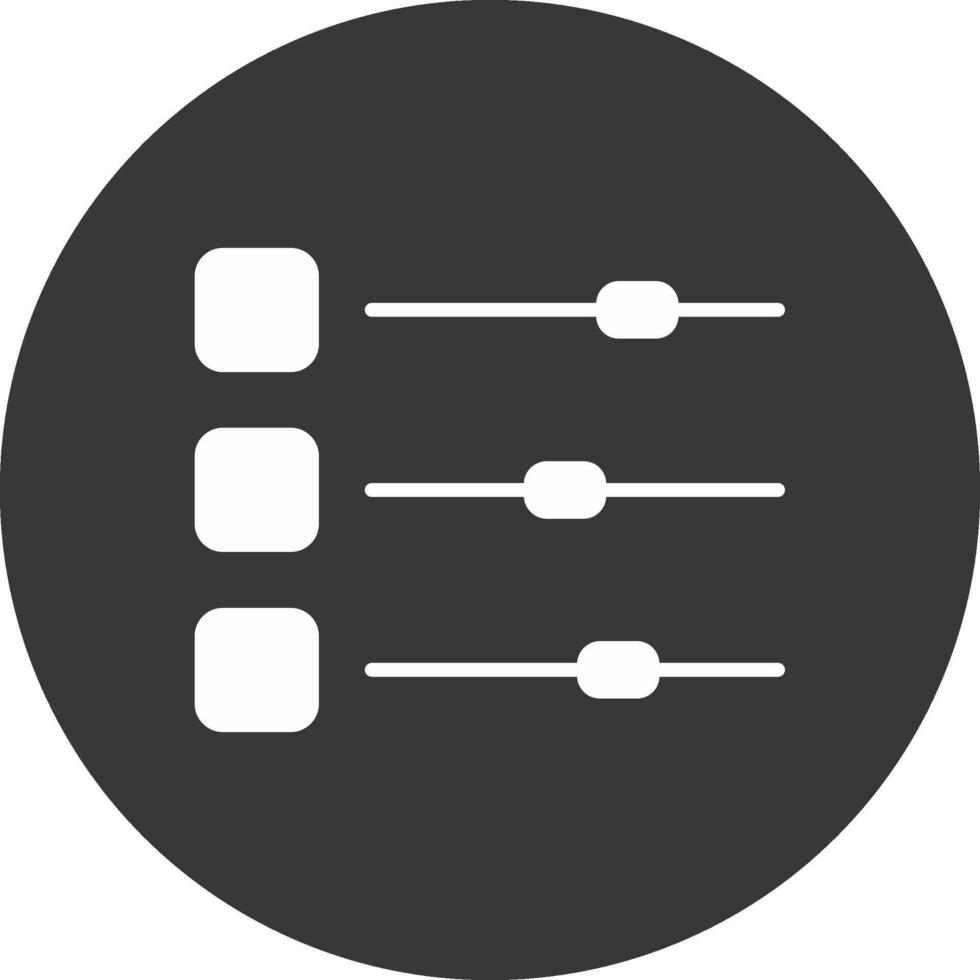 Sliders Glyph Inverted Icon vector