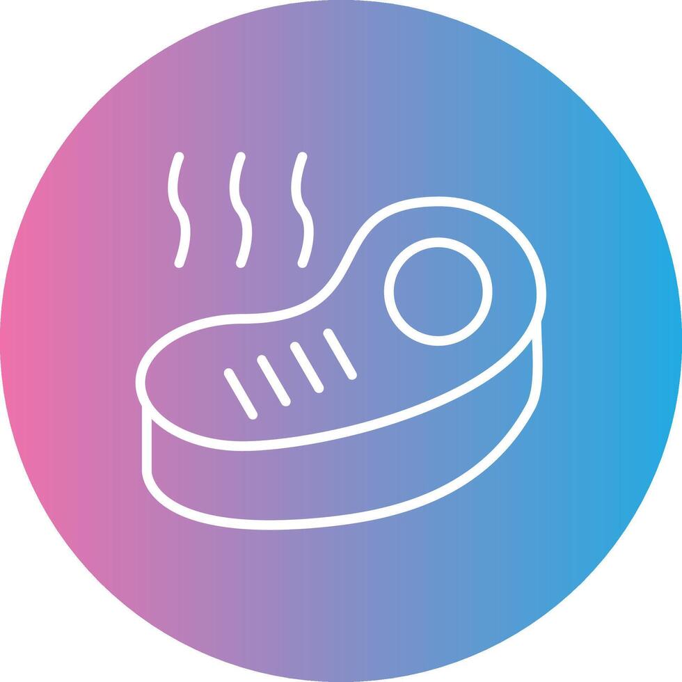 Steak Line Gradient Circle Icon vector