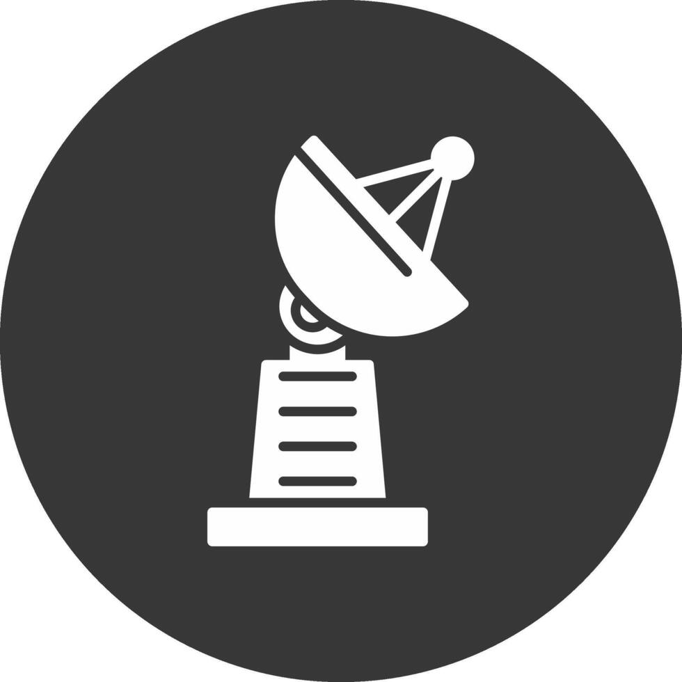 Satellite Dish Glyph Inverted Icon vector