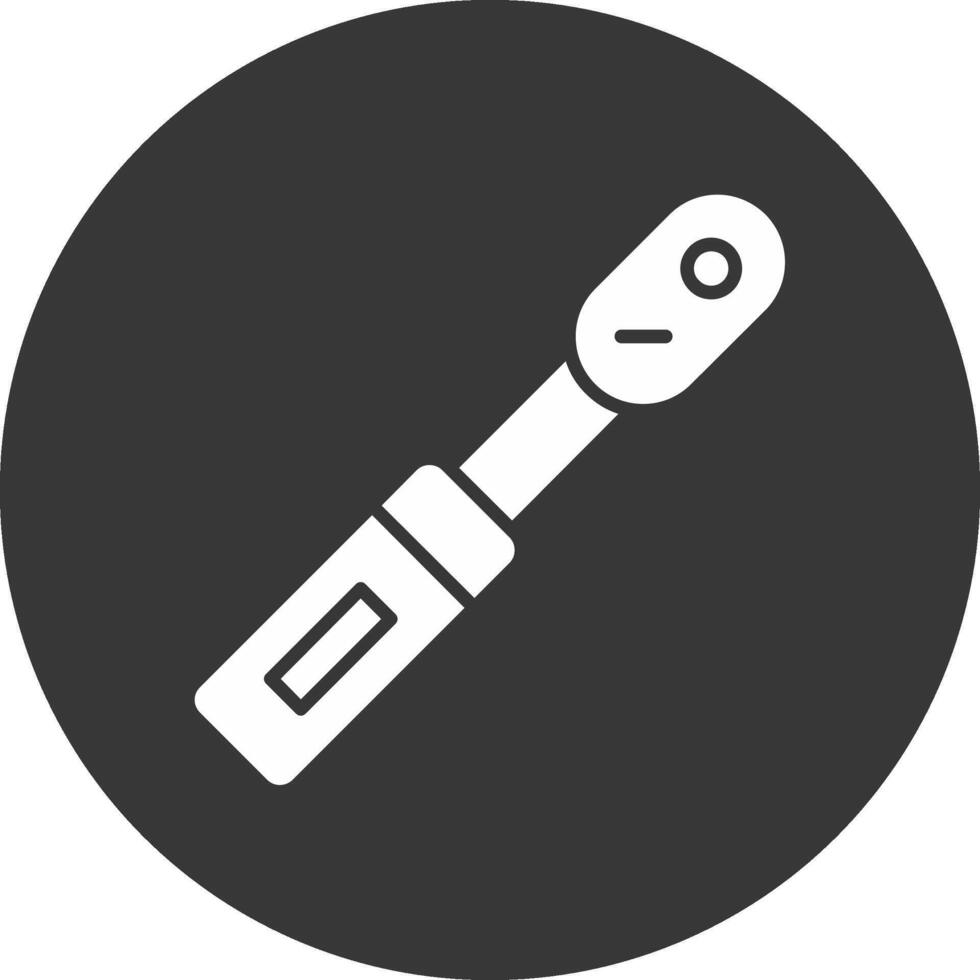 Torque Wrench Glyph Inverted Icon vector