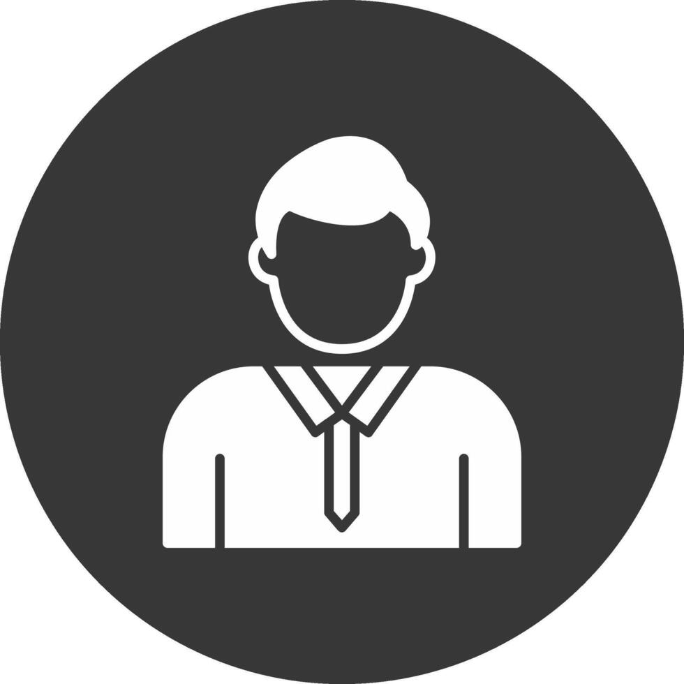 Account Manager Glyph Inverted Icon vector