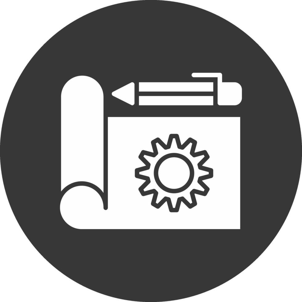 prototipo glifo invertido icono vector