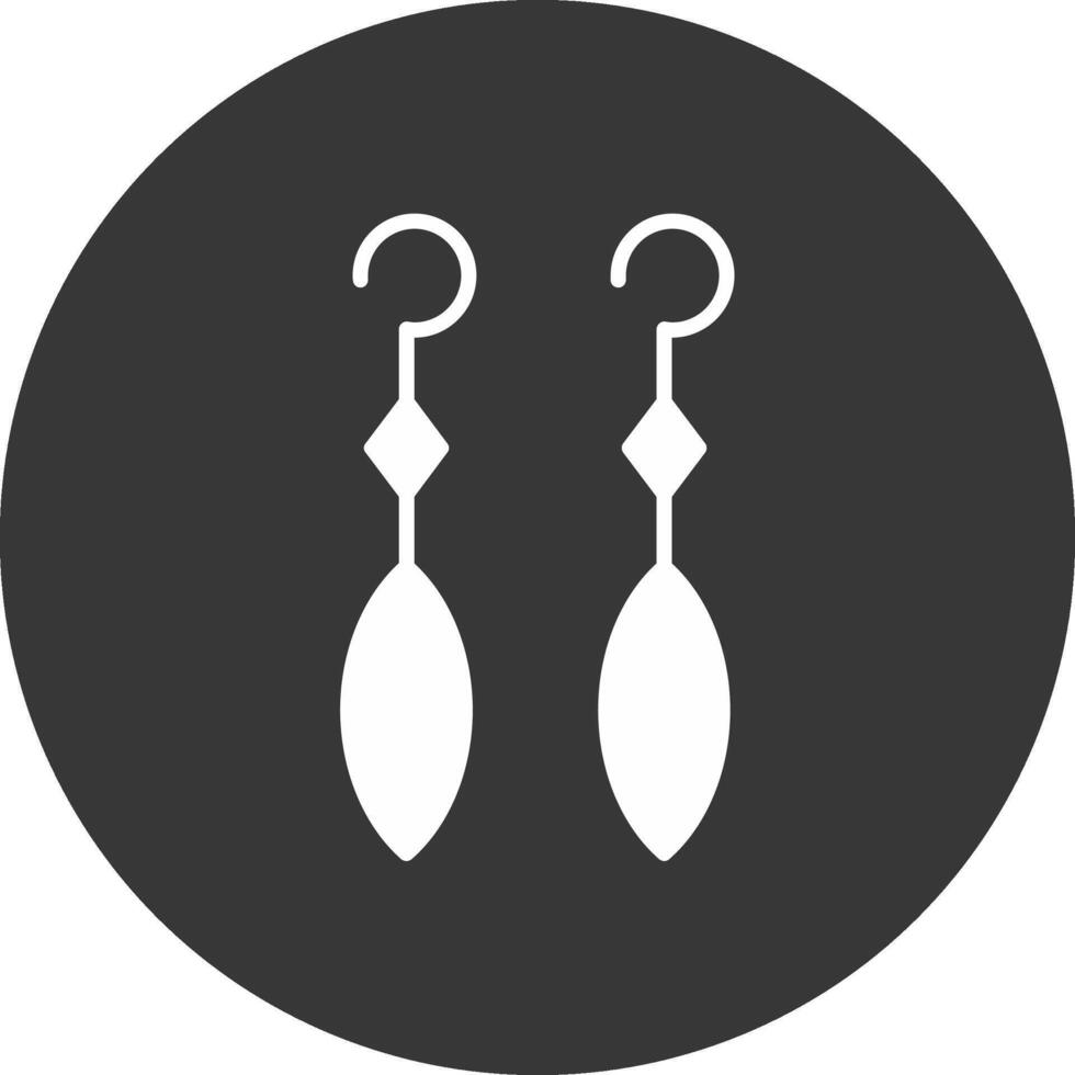 Earring Glyph Inverted Icon vector